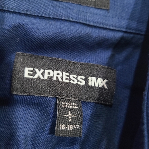 Express Lot Of 2 Men's Blue and Plaid Shirts Sz.L 16-16,5 - Picture 4 of 8